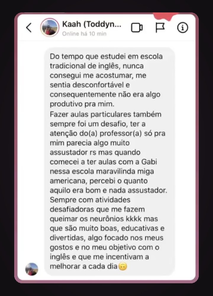 Feedback de aluna da mentoria Speak Like a Boss